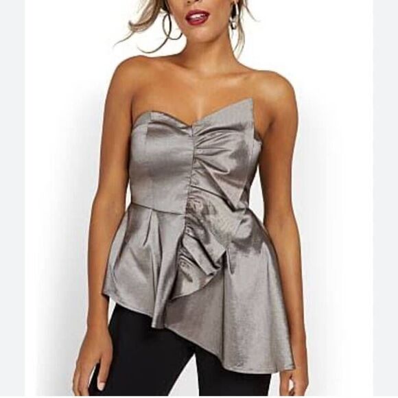 NWT NY & Co. Strapless Ruffled Top - Picture 1 of 9